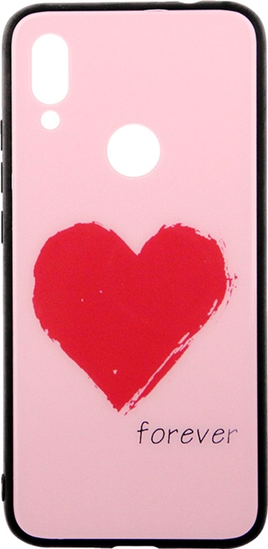 

Панель TOTO Glass Fashionable Case для Xiaomi Redmi 7 Red Heart on Pink