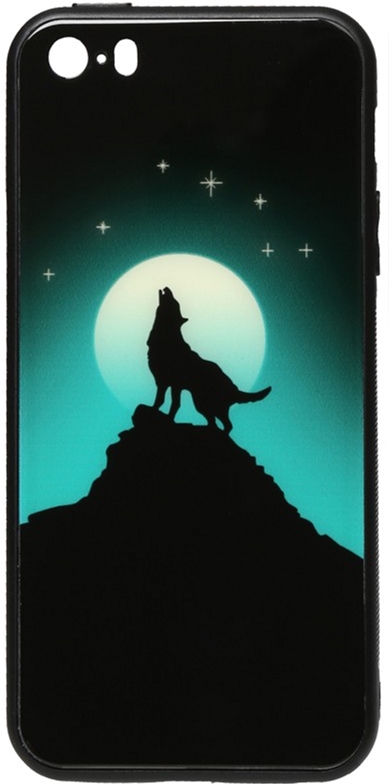 

Панель TOTO Night Light Print Glass Case для Apple iPhone SE/5s/5 Howling Wolf