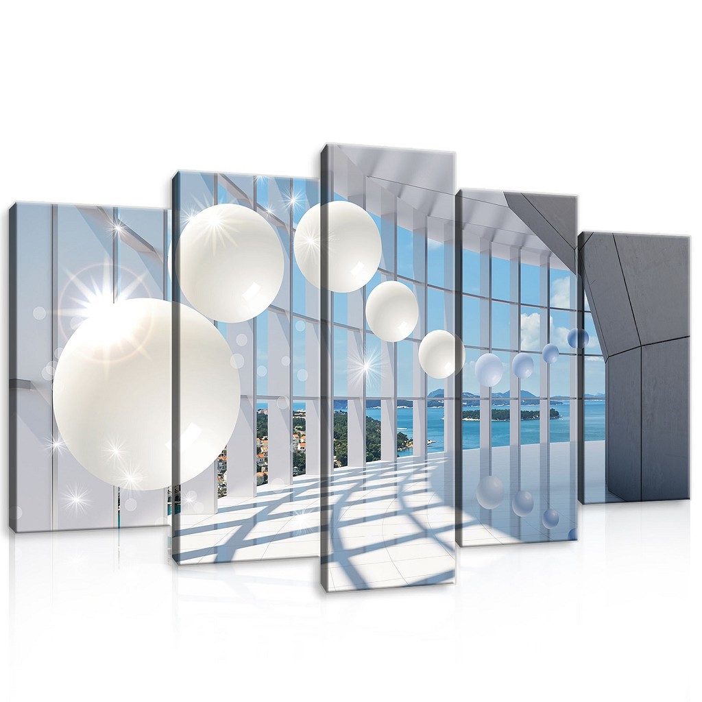 

Модульная картина на холсте 2x20x40 см, 2x20x50 см, 1x20x60 см Вид на море с шарами