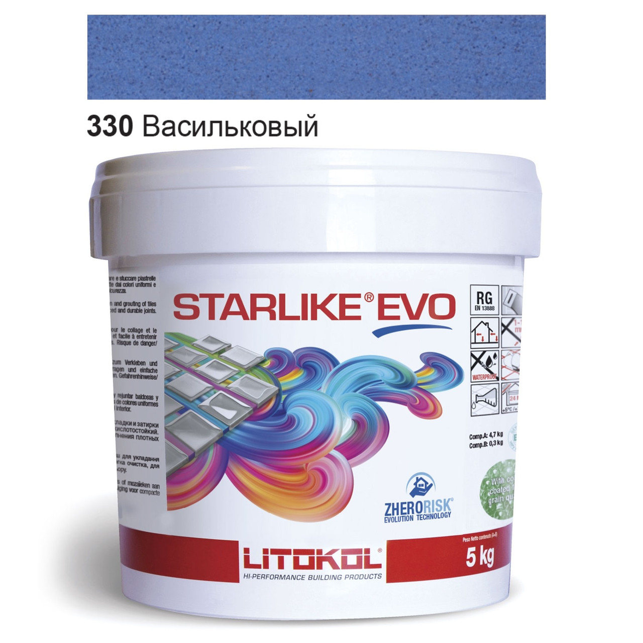 

Эпоксидная затирка (фуга) Litokol Starlike EVO 330 Васильковый 5кг