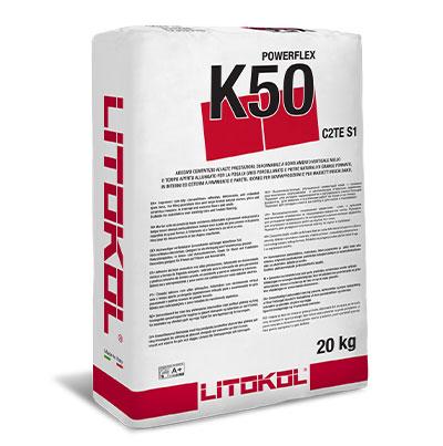 

Клей на цементной основе Litokol POWERFLEX K50 20кг (K50B0020) Белый