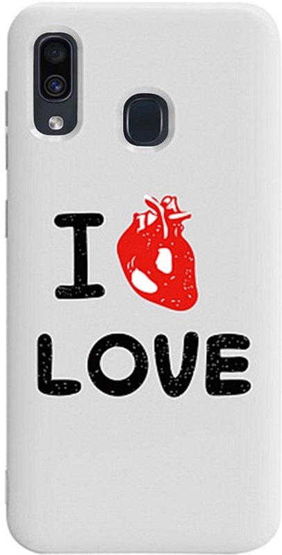 

Панель TOTO Pure TPU 2mm Print Case для Samsung Galaxy A20/A30 Love Heart White