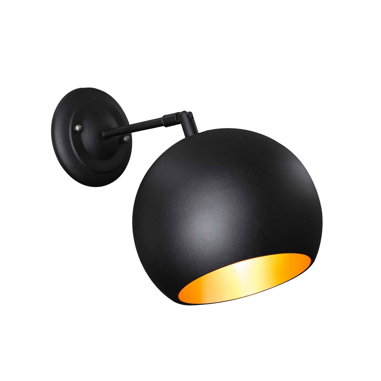 

Бра в стиле лофт Msk Electric Шар NL 1815-1 BK+GD ширина 180mm светильник настенный шарик