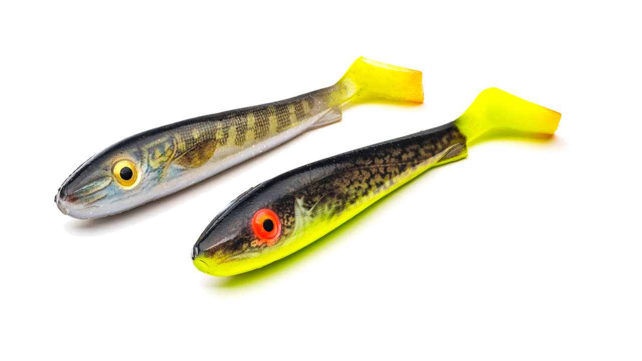 

Силиконовая приманка Real Series McRubber Jr 17cm 47гр 2шт Pike hot tail & Hot Eelpout (107088)