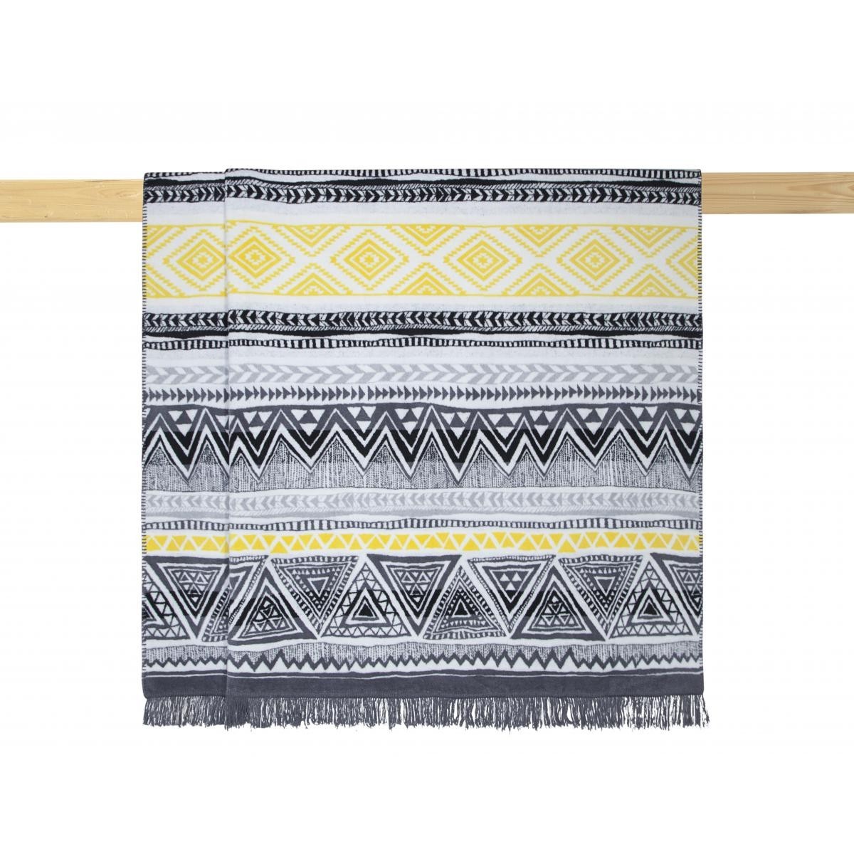 

Плед Arya Хлопок Blanket Sandras 200x220 см Синий с белым и желтым