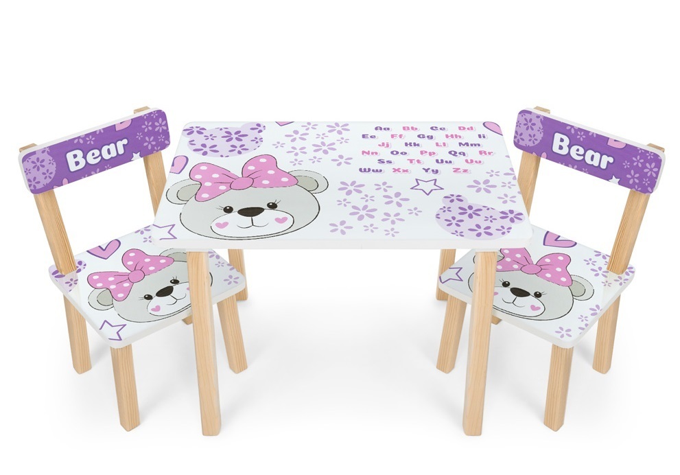 

Столик с 2-мя стульчиками Bambi Bear 501-120(EN) White / Purple (501-120(EN))