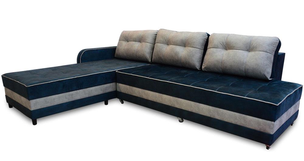 

Диван угловой Империя (левая) Агат-М 300x235см Синий + серый