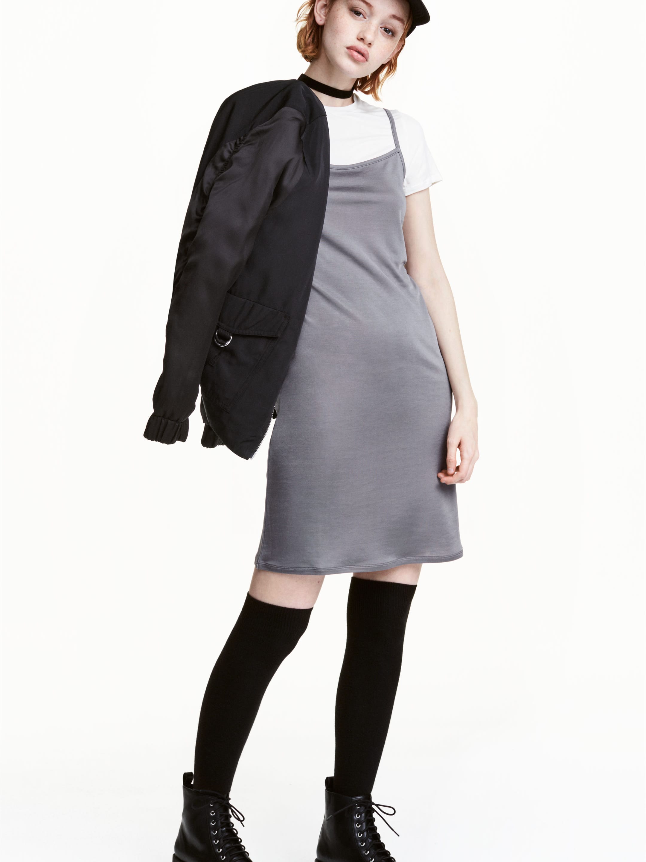 

Платье H&M 4668965-AAXA 46 Серое с белым
