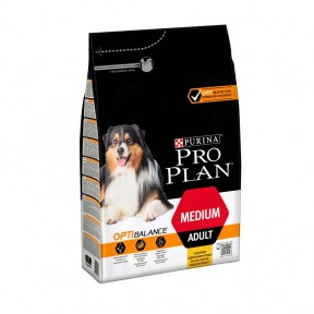 

Сухой корм для собак Pro Plan Adult Medium with Chiken 3кг для средних пород с курицей и рисом