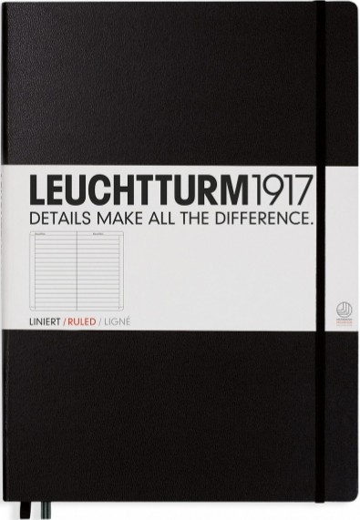 

Блокнот Leuchtturm1917 Master Classic великий 22,5 х 31,5 см в лінію чорний