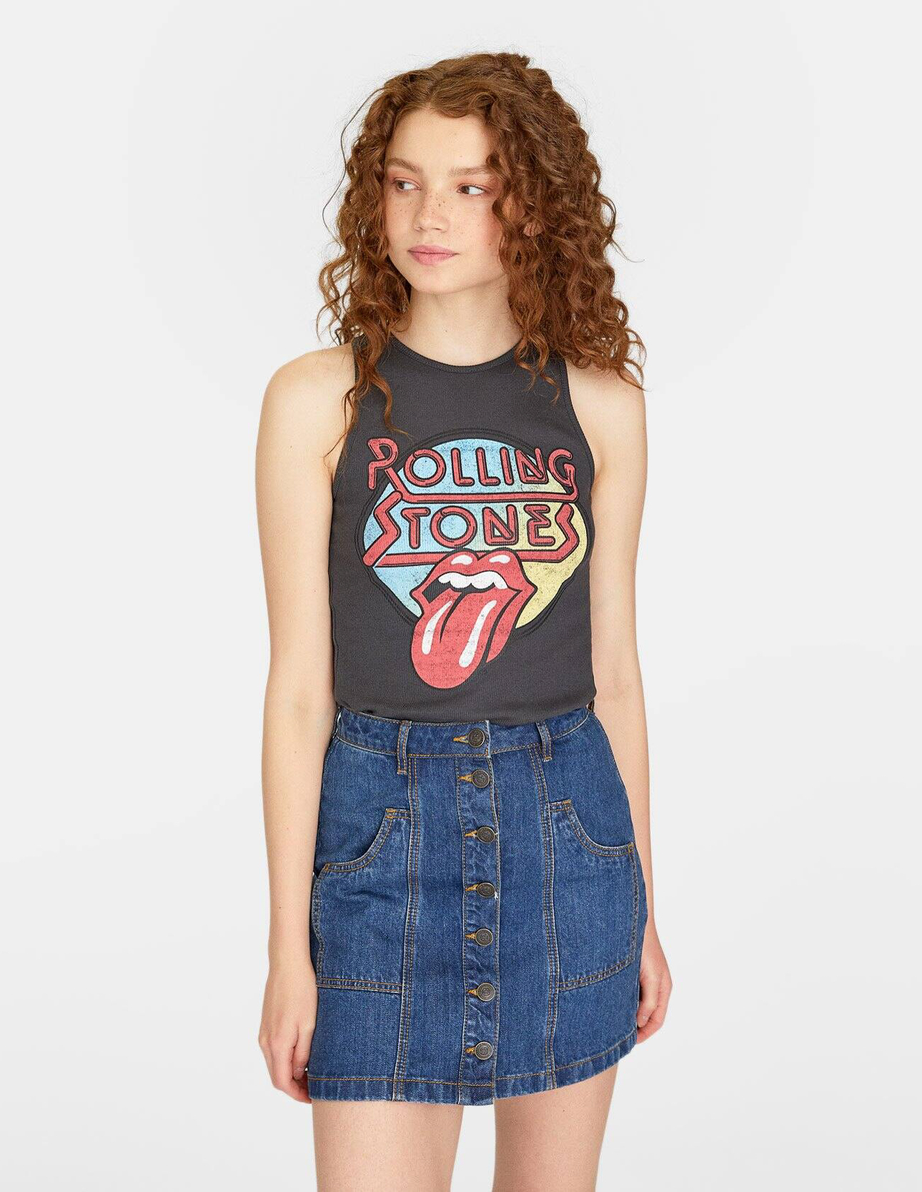 

Майка Stradivarius Ж1063830 (6738/463/250) цвет серый M