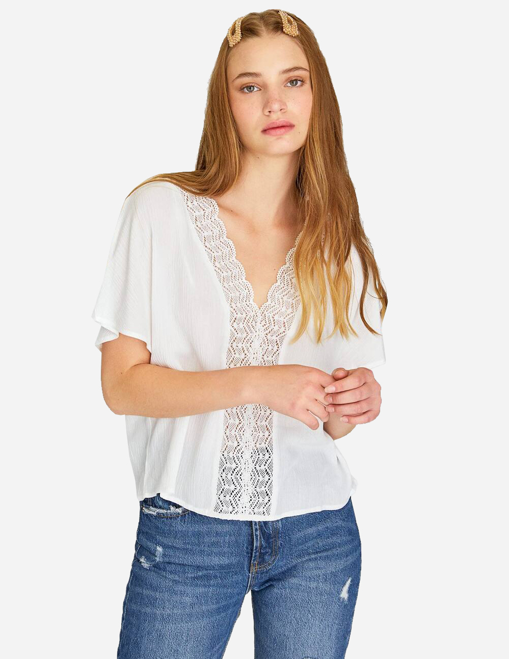 

Блуза Stradivarius Ж1063858 (6044/586/004) цвет белый S