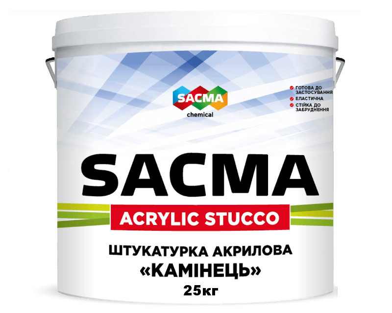 

Штукатурка акриловая SACMA ACRYLIC STUCCO STONE К15 "барашек" белая 25кг