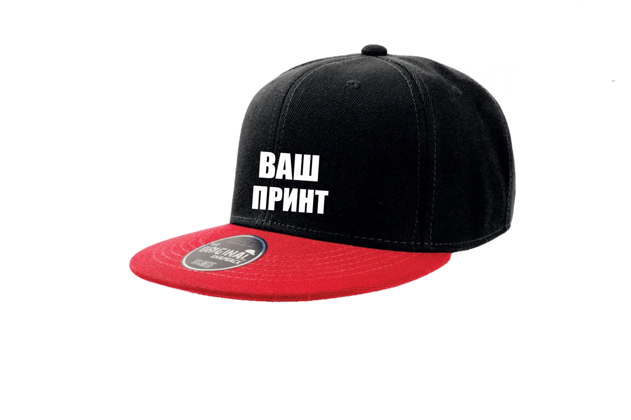 

Кепка с прямым козырьком Snap Back Черная красный козырек