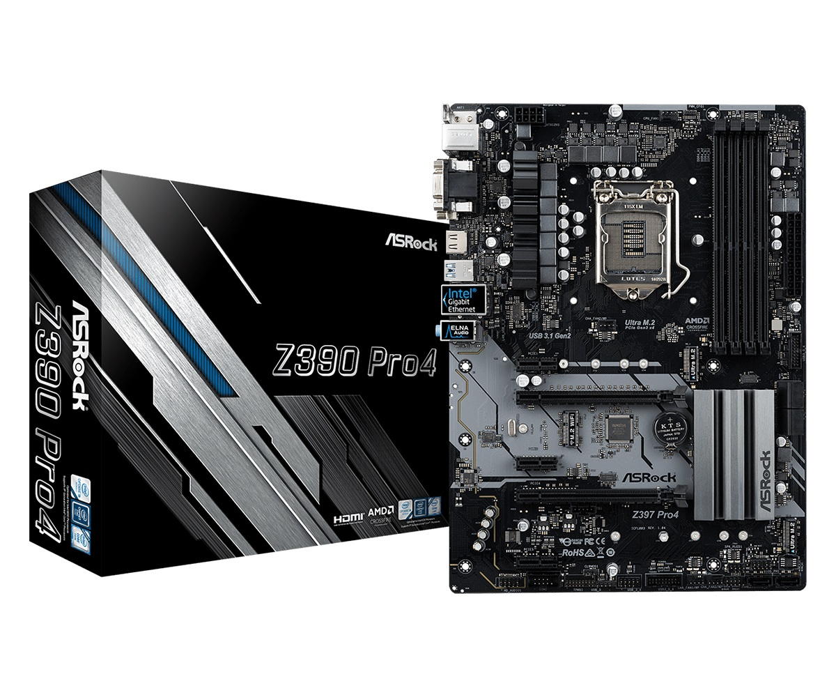 

Материнская плата ASRock Z390 Pro4 (s1151, Intel Z390, PCI-Ex16)
