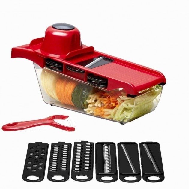Мультислайсер овощерезка терка Mandoline Slicer 6 in 1 c контейнером ...