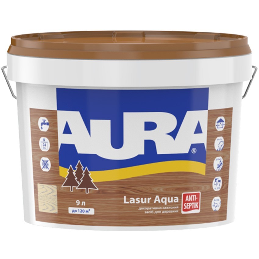 

Морилка Для Дерева Aura Lasur Aqua 9 л палисандр