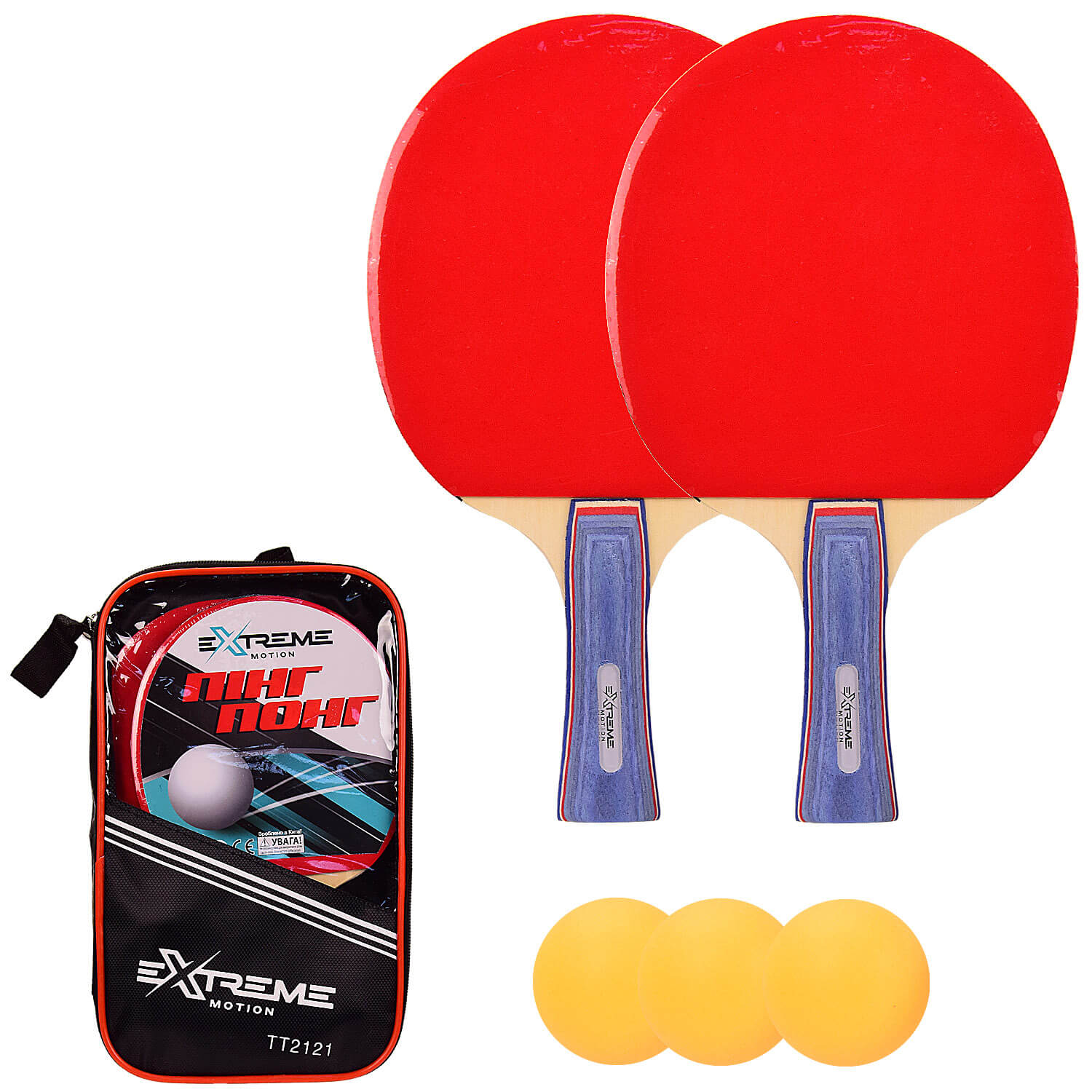 

Теннис настольный 2 ракетки и 3 мячика в чехле TT2121 A-Toys (TT2121)