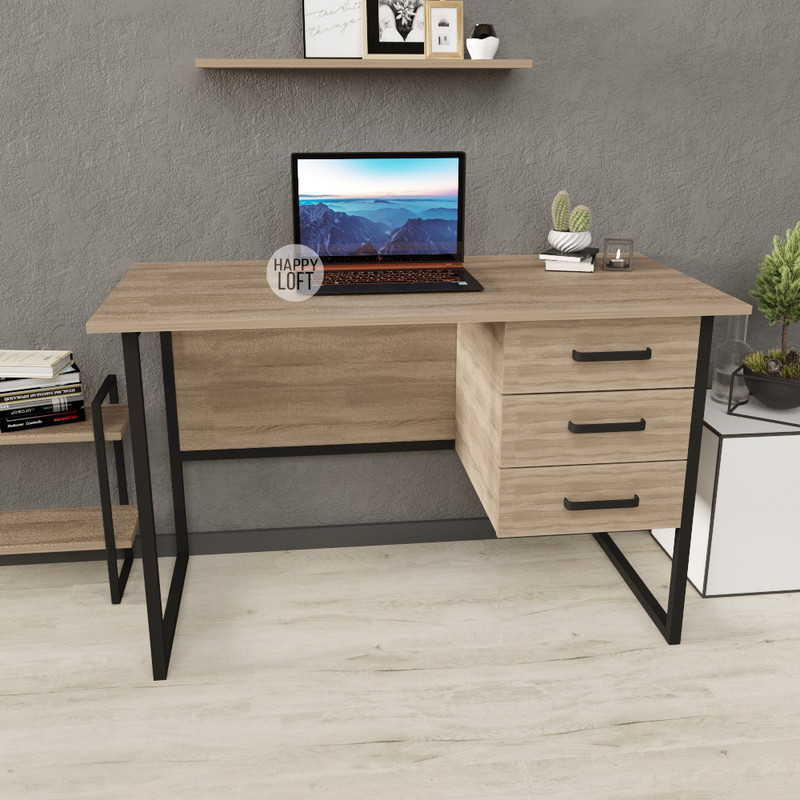 

Компьютерный стол LoftMLT S104 75x120x60 ЛДСП Дуб Сонома Трюфель 16мм