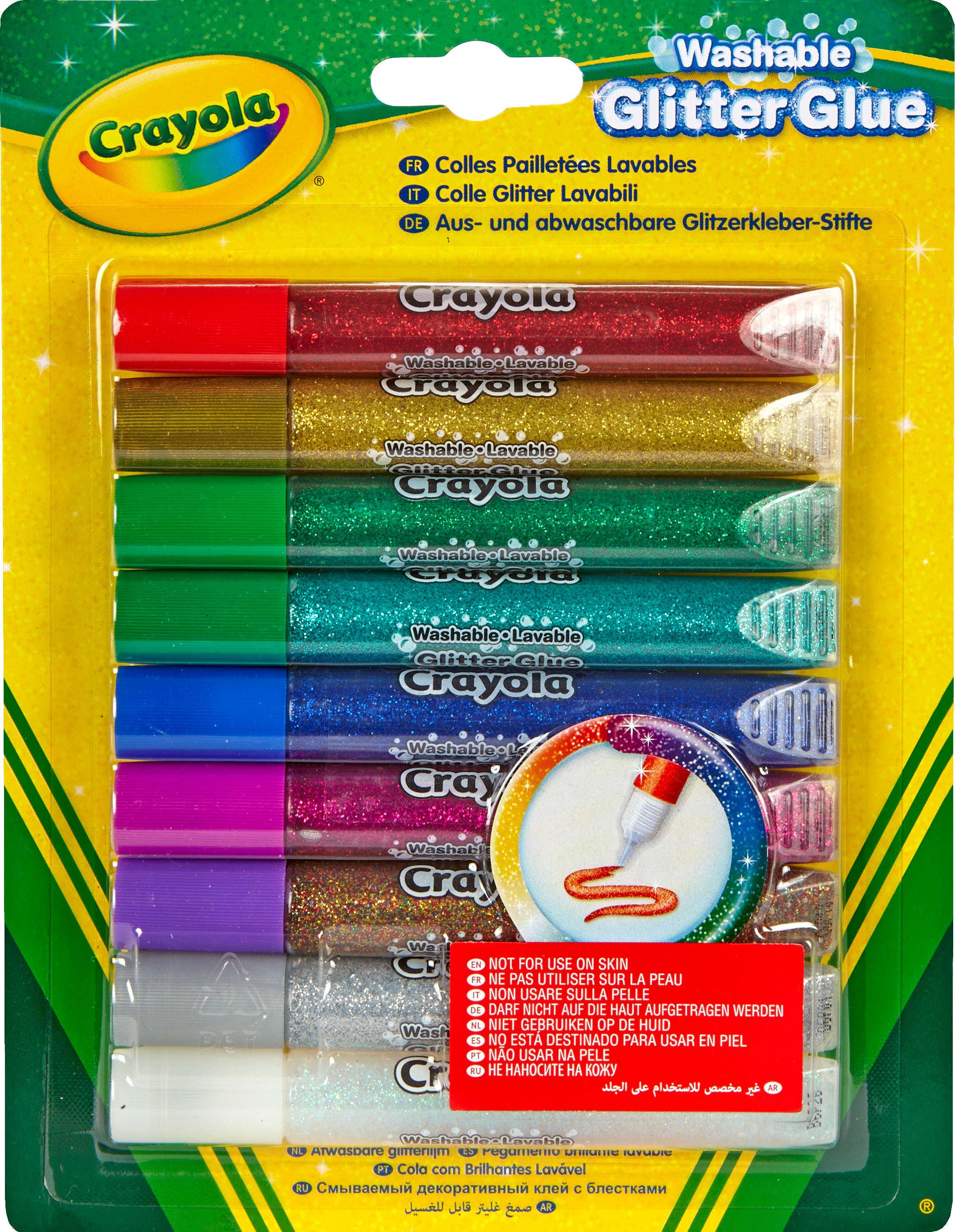 

Набор клея с блестками Crayola Washable 9 шт (256361.012) (0071662035273)