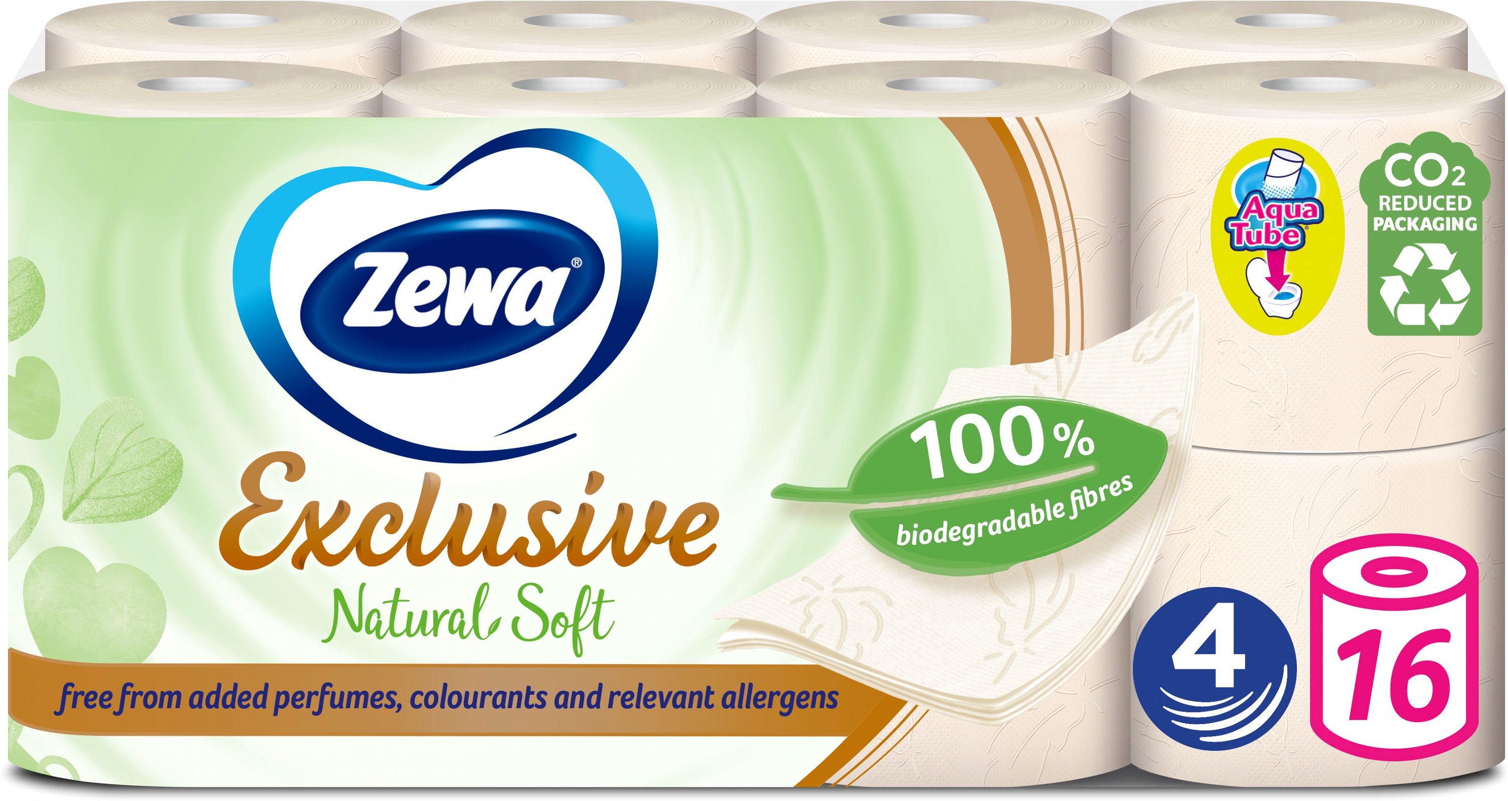 Акция на Туалетная бумага Zewa Exclusive Natural Soft бело-кремовая 4 слоя 16 рулонов (7322541361918) от Rozetka UA