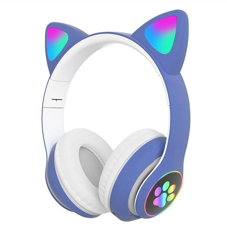 

Беспроводные Bluetooth наушники Cat STN-28 Кошачьи ушки Синие