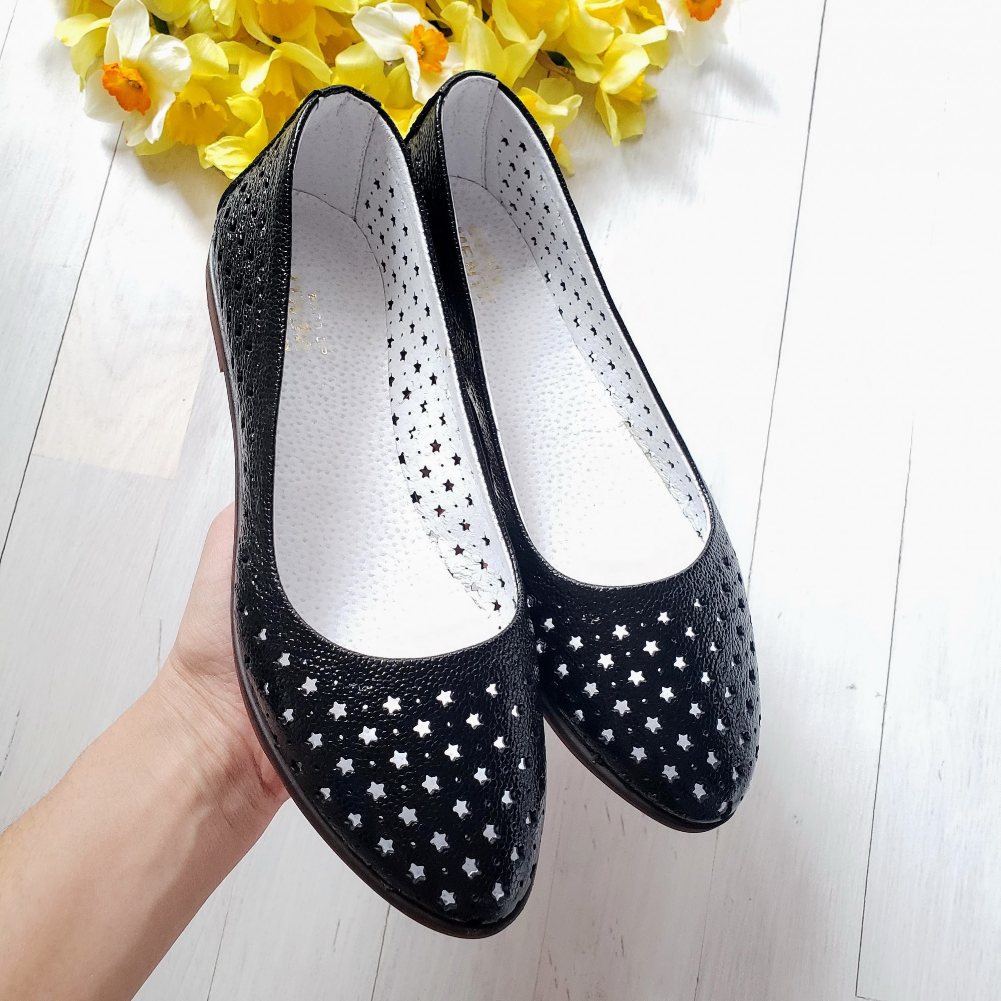 

Кожаные балетки PADUCHINI STAR 36 23,5 см. Черные