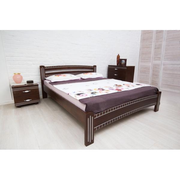 

Кровать с фрезировкой Олимп Милана Люкс 160x200 Венге + Серебро