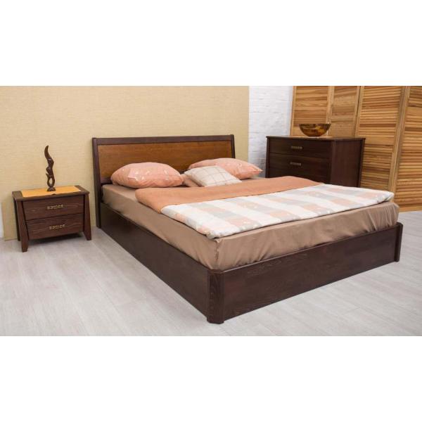 

Кровать Олимп Сити с механизмом с интарсией 160x190 Венге + Орех