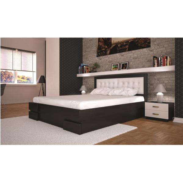 

Кровать ТИС КАРМЕН (ПМ) 180*200 дуб Лак Венге + Мадрас белый