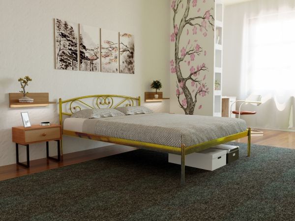 

Кровать Milana-1 Метакам Шагрень золото 80х190