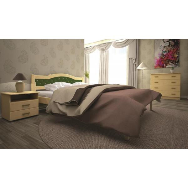 

Кровать ТИС ЮЛИЯ 2 140*200 дуб Лак лак + Кожзам зеленый