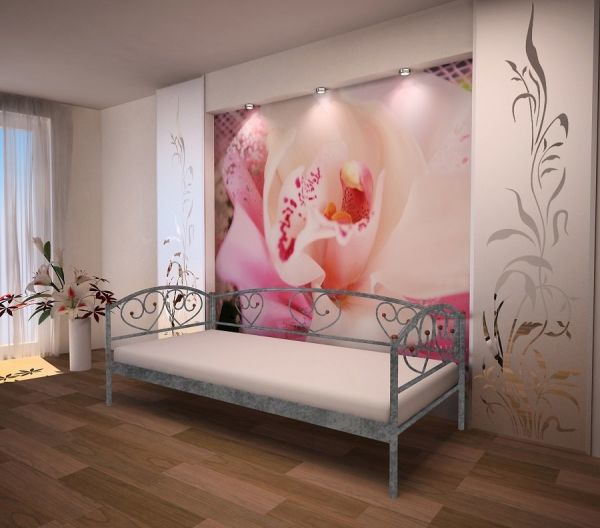 

Кровать Darina Lux Метакам Шагрень серая 140х200