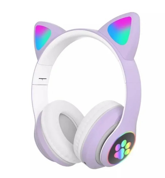 

Беспроводные Bluetooth наушники Cat Ear VZV-23M с ушками и LED подсветкой (Фиолетовый)