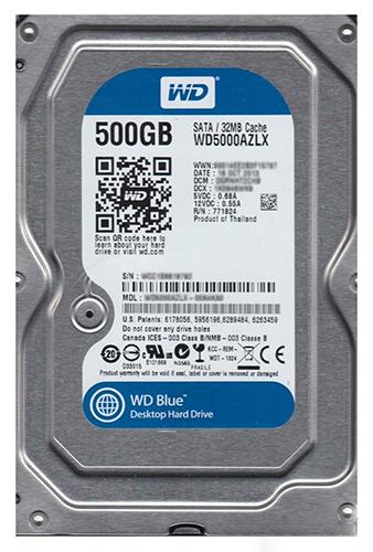 

Жесткий диск 3.5 Western Digital Blue 500Gb (WD5000AZLX), factory refurbished