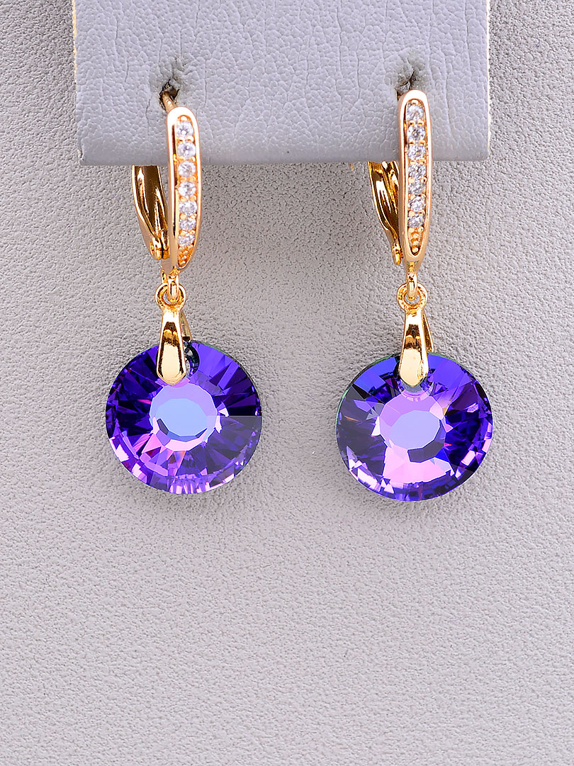 

Серьги фиолетовые Xuping Swarovski (позолота 18к) 094933