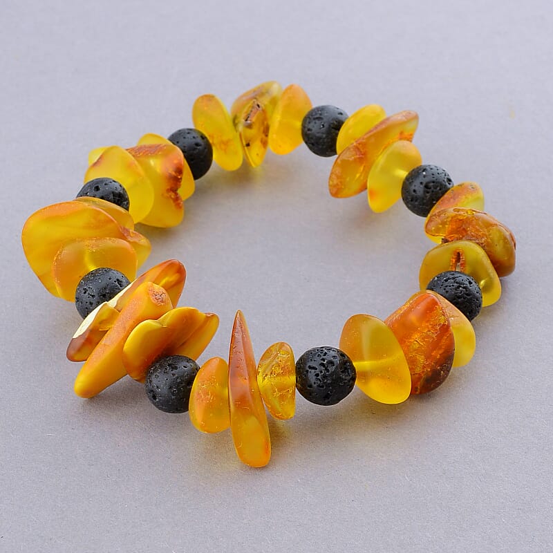 

Браслет Sunstones Янтарь,Лава 18 см. 100376