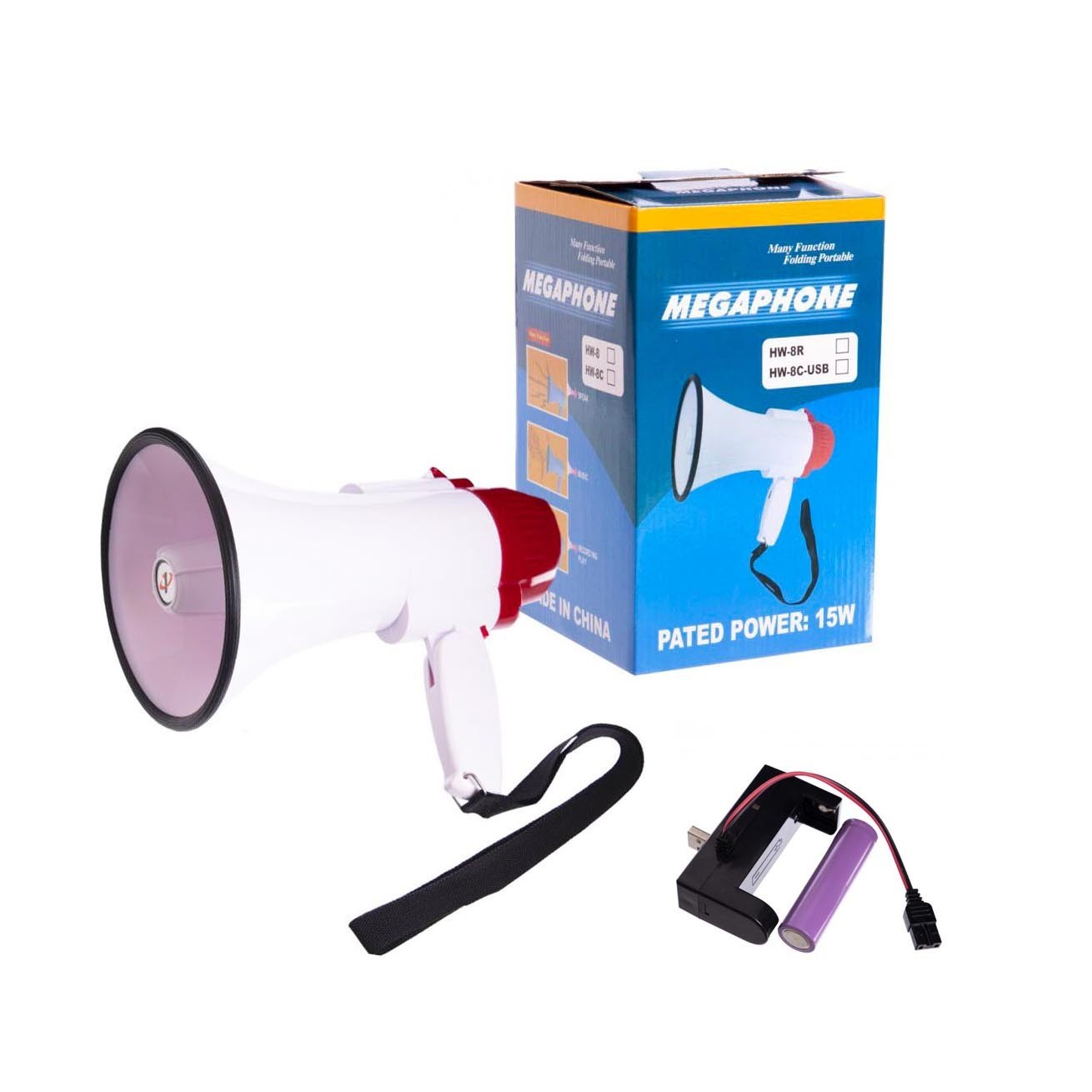 Громкоговоритель рупорный ручной Megaphone HW-8C USB с функцией записи ...