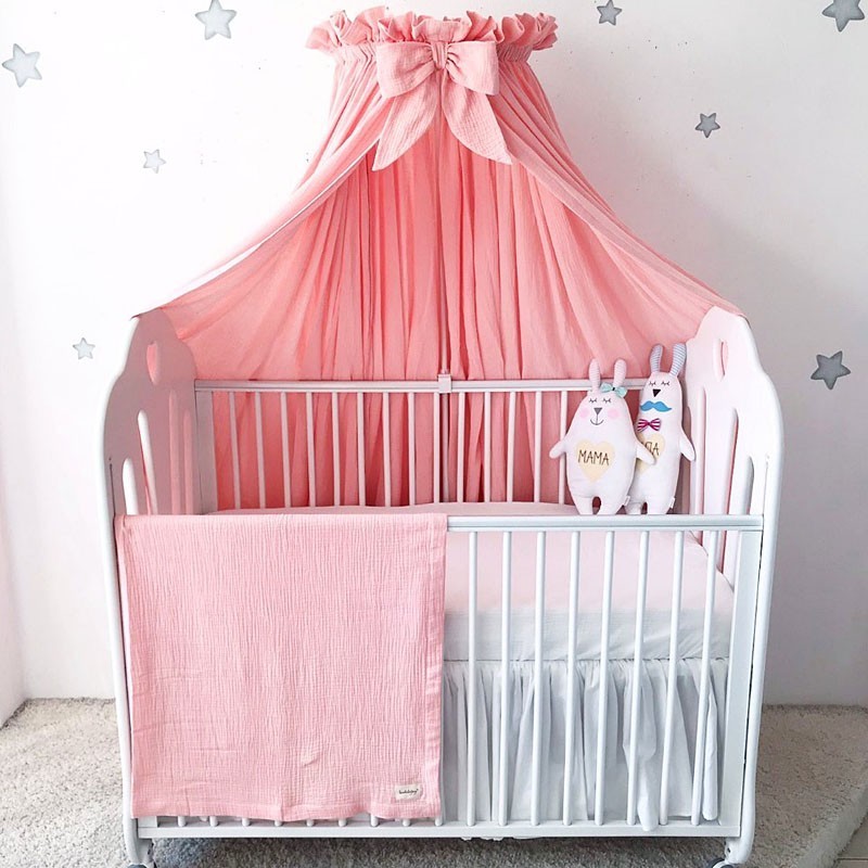 

Балдахин классический BabyKomfort из Муслина розовый + держатель для балдахина