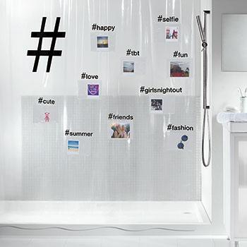 

Шторка для ванной виниловая Spirella HASHTAG 20150