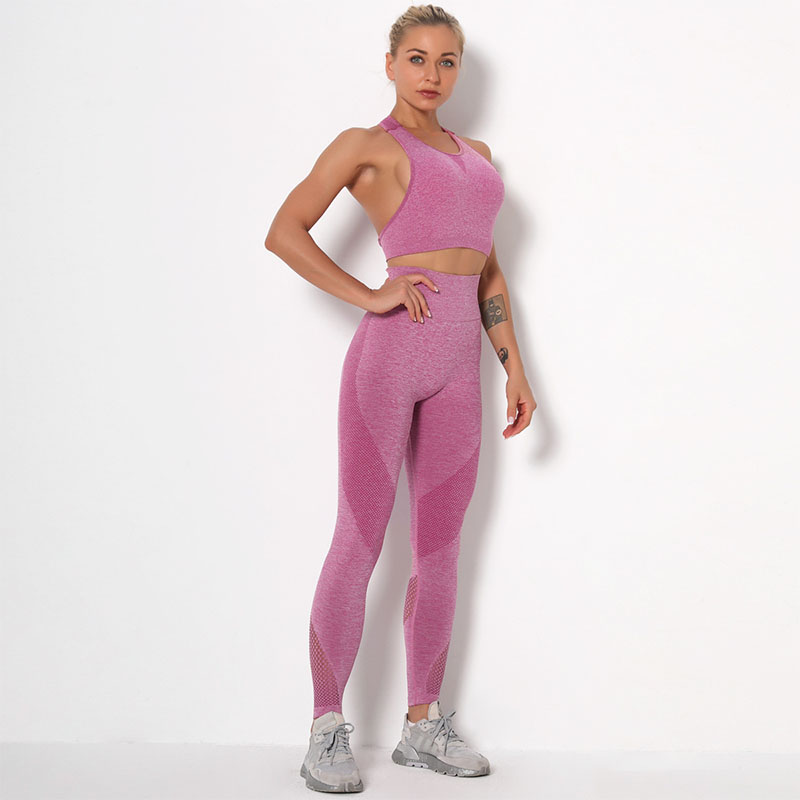 

Комплект лосины и топ для занятий спортом Lesko 9180 Pink L