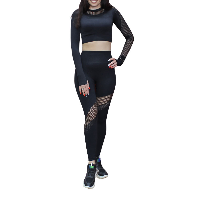

Спортивный костюм для девушек лосины и топ с длинным рукавом Lesko The Queen Jane 30-2 Black L