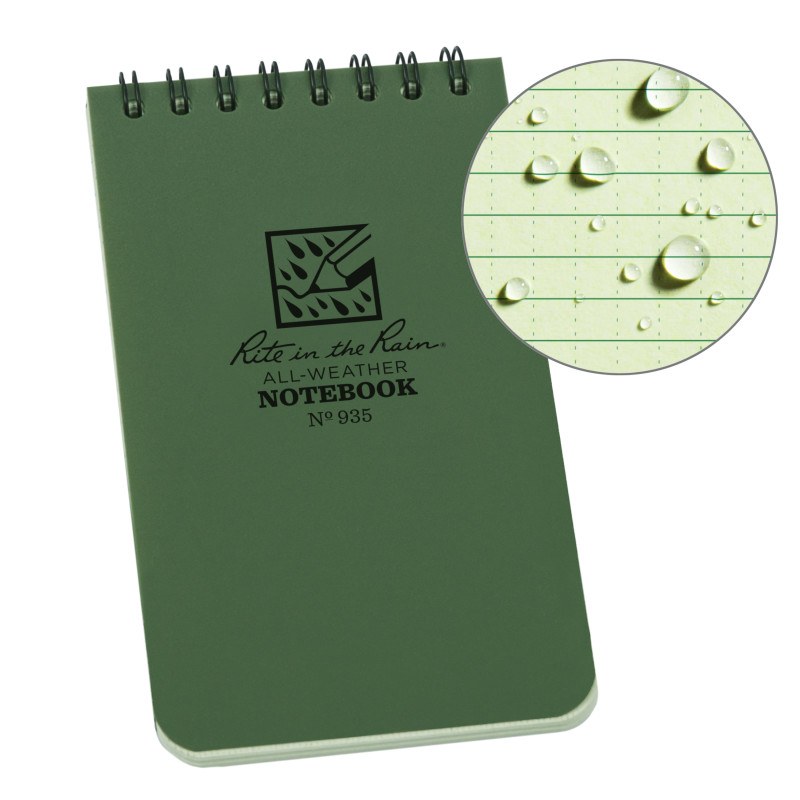

Погодостойкий блокнот Rite In The Rain Universal Polydura 935 7,6*12,7 (3"x5") Олива (Olive)