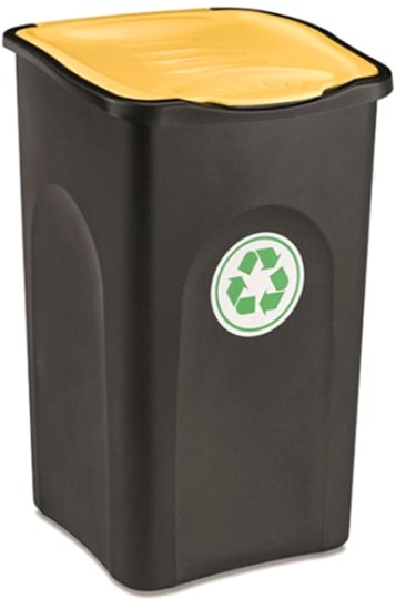 

Мусорный бак Stefanplast Ecogreen Bin 50 л Черный с желтой крышкой