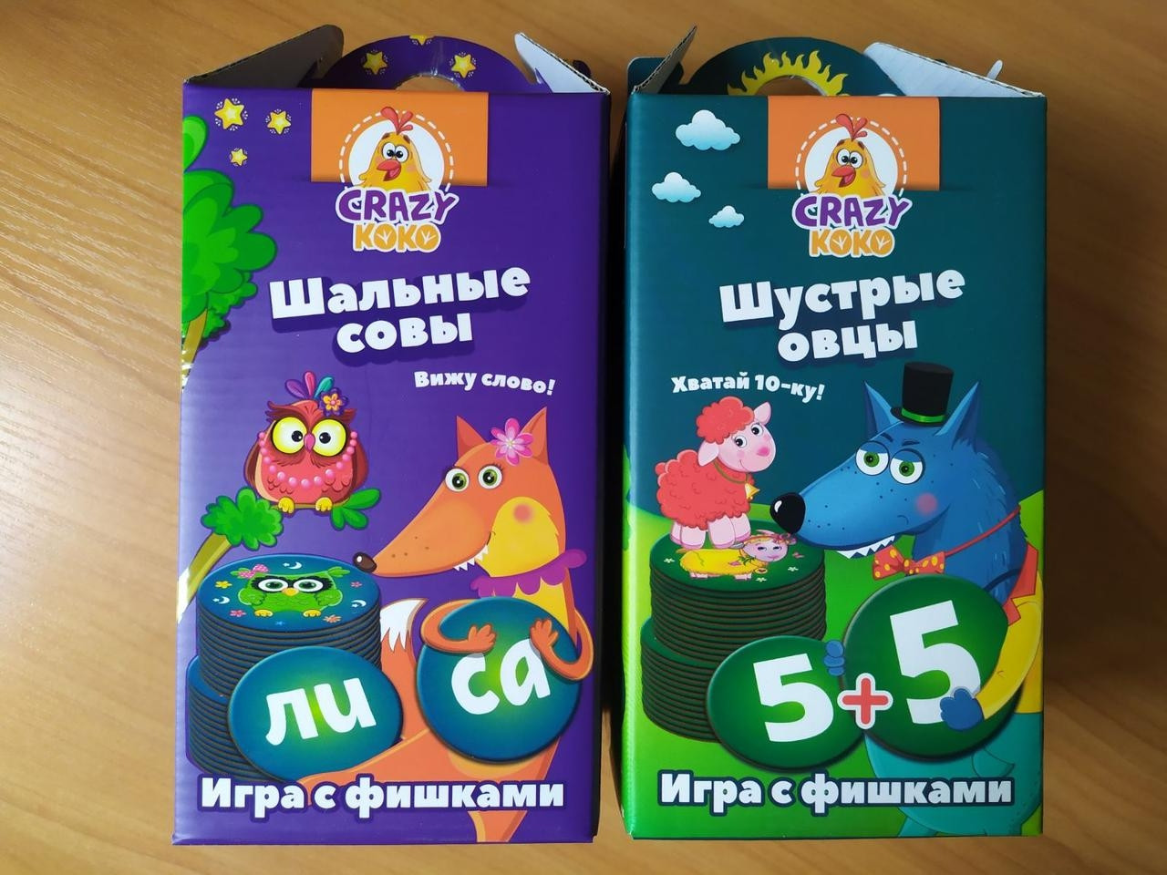 

Комплект игр с фишками Vladi Toys Шальные совы и Шустрые овцы (Рус)