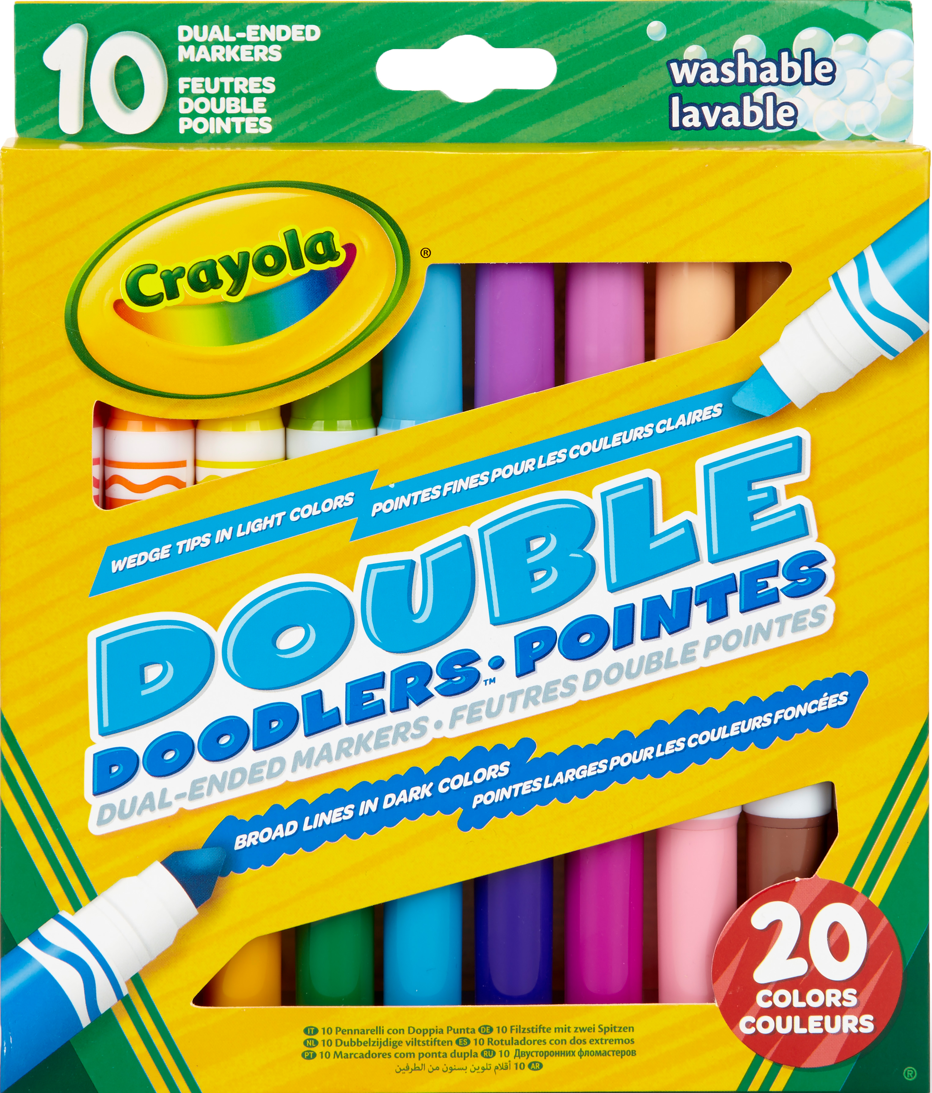 

Набор фломастеров Crayola Washable Двусторонние 10 шт (256347.012) (0071662083113)