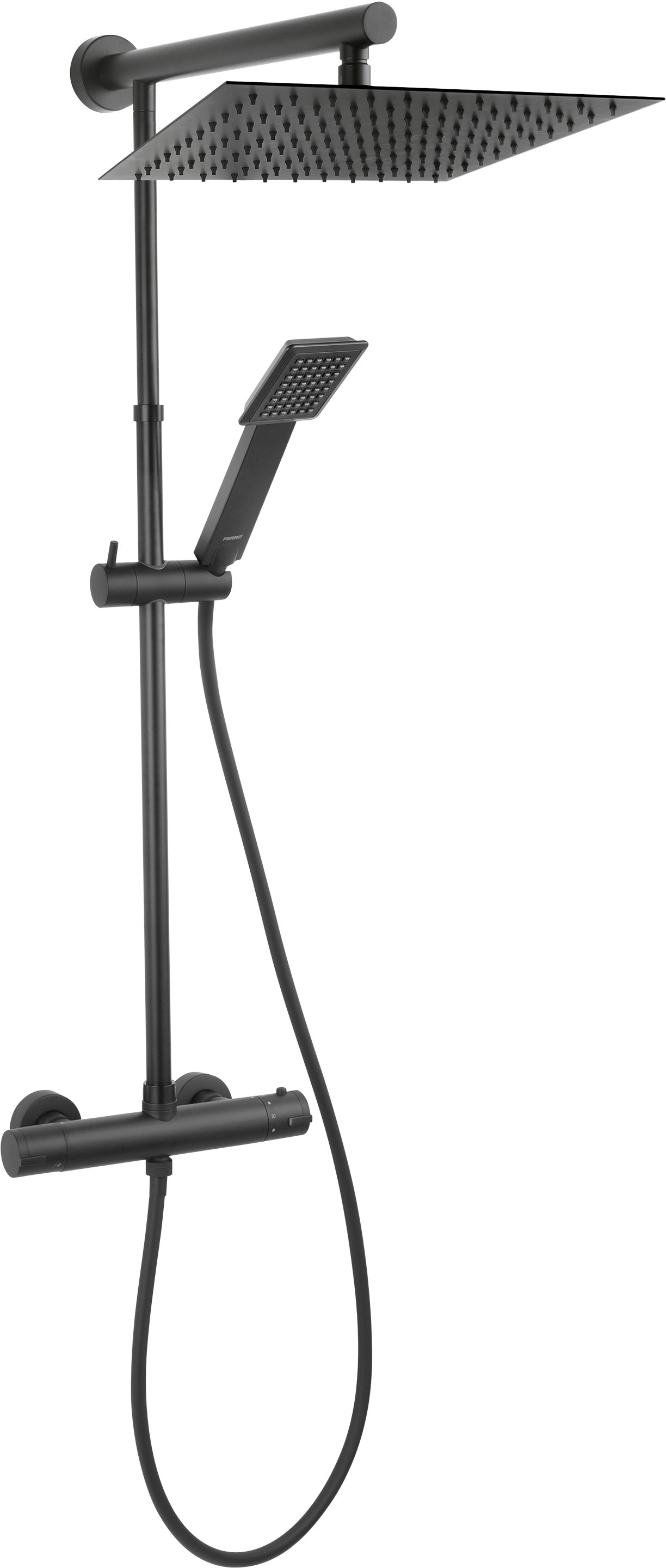 

Душевой гарнитур FERRO Square Black NP75SQ-TRV7U-BL