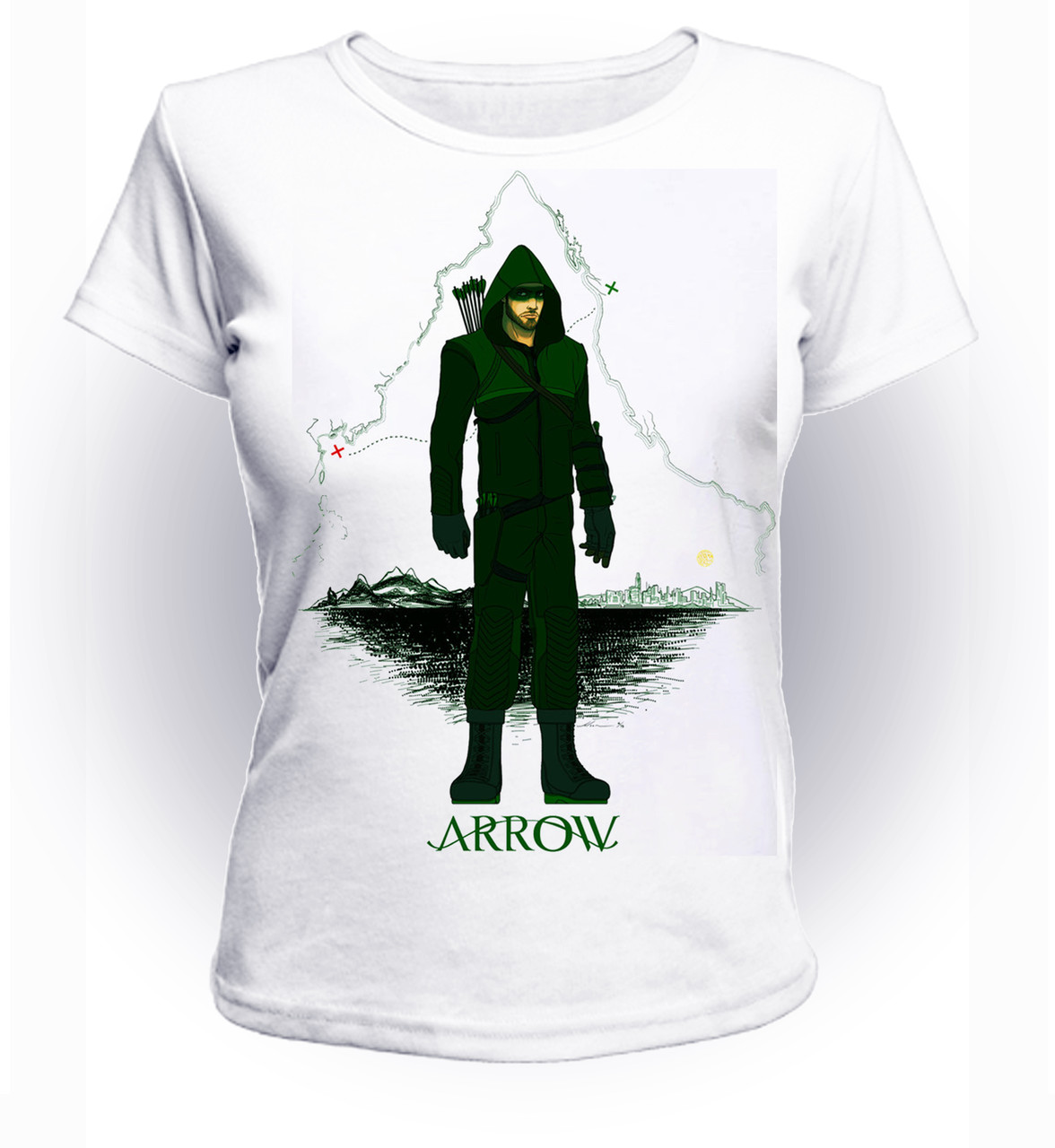 

Футболка GeekLand Стрела Arrow Стрела на фоне карты art A.01.011 (FU21A.01.011/girl-122)