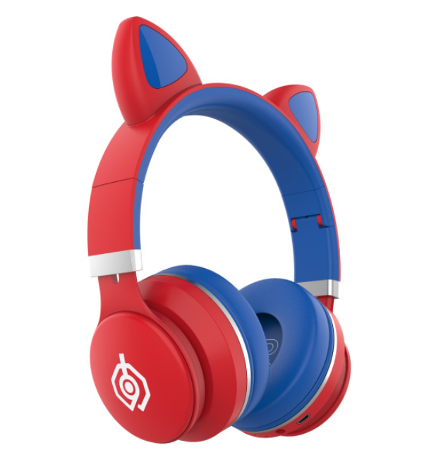

Беспроводные детские Наушники с Ушками с подсветкой Cat Ear 28005 Bluetooth Красно-Синие
