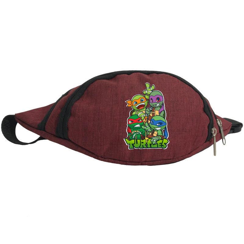 

Сумка Бананка Черепашки Ниндзя на пояс (Turtle-009) бордовая